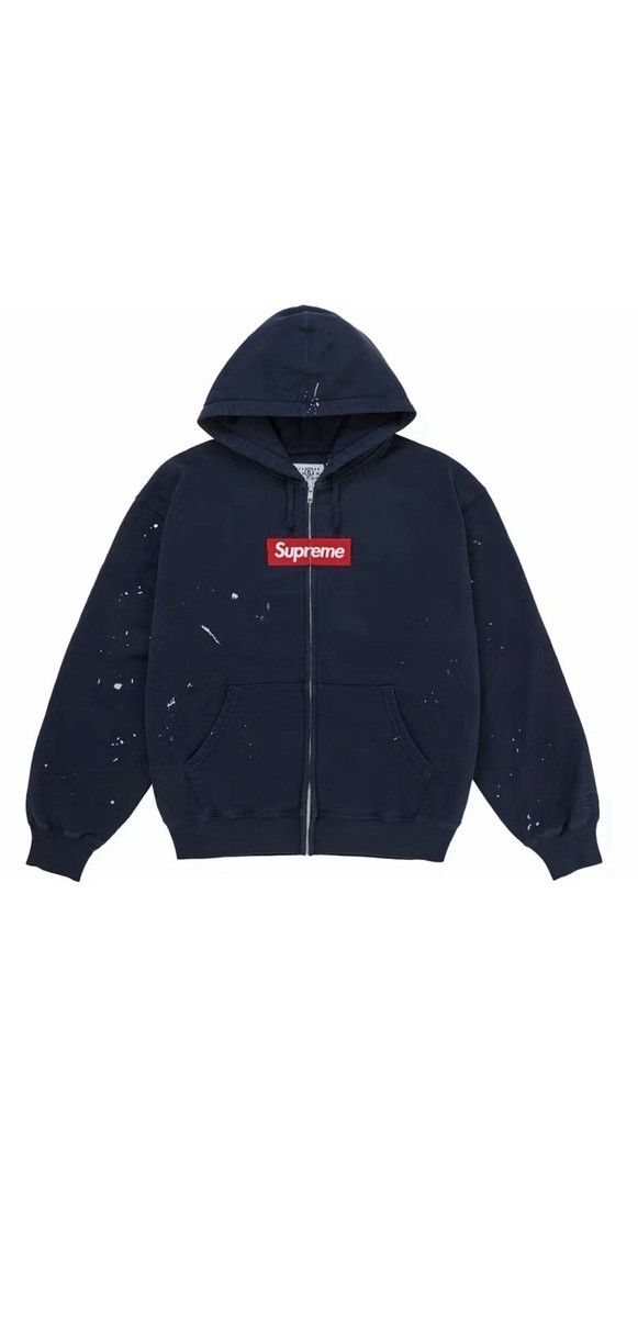 Supreme x MM6 Maison Margiela Box Logo Zip Up Hoodie Size Large