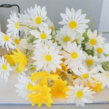 6 Bundles Artificial Daisy Flowers with Stems Silk Cloth for Wedding and Party
