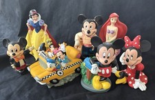 Lot Of 7 Vintage Disney Parks Piggy Banks Mickey Minnie Ariel Snow White Goofy