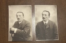 Cigar Postcard RPPC Smoking Man With Mustache Photo Vtg +