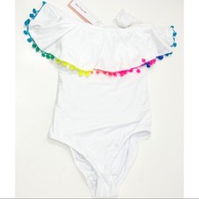 Pilyq Pom Pom Flutter One-Piece Swimsuit XS/S NWT