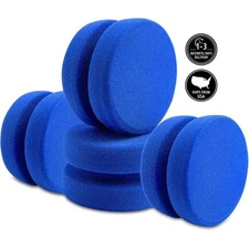 4PCS Double-Side round Paint Sponge Applicators - 3.1 Inch Blue round Detail Spo