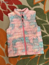 Lands' End Girl's Pink Blue Purple Full-Zip Puffer Jacket Vest Sz L 10-12 