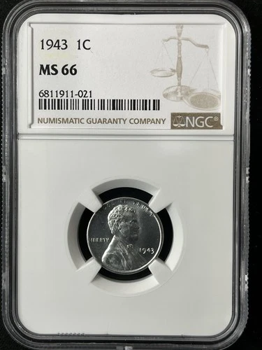 1943  1C Lincoln Wheat One Cent  NGC MS66  6811911-021