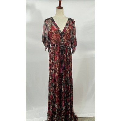 JOHNNY WAS Jade Sz L Large Rachel Floral Silk Dress