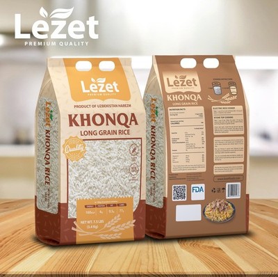 Lezet KHONQA Long Grain Rice Uzbekistan Premium Rice 15 lb