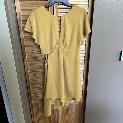 bcbg mustard yellow dress BCBG Max Azria Women's Cut Out Waist Dress Mustard Yellow Size XS  Asymmetrical