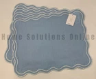 Williams Sonoma AERIN Embroidered Scalloped Border Placemats S/4 Blue #J2045