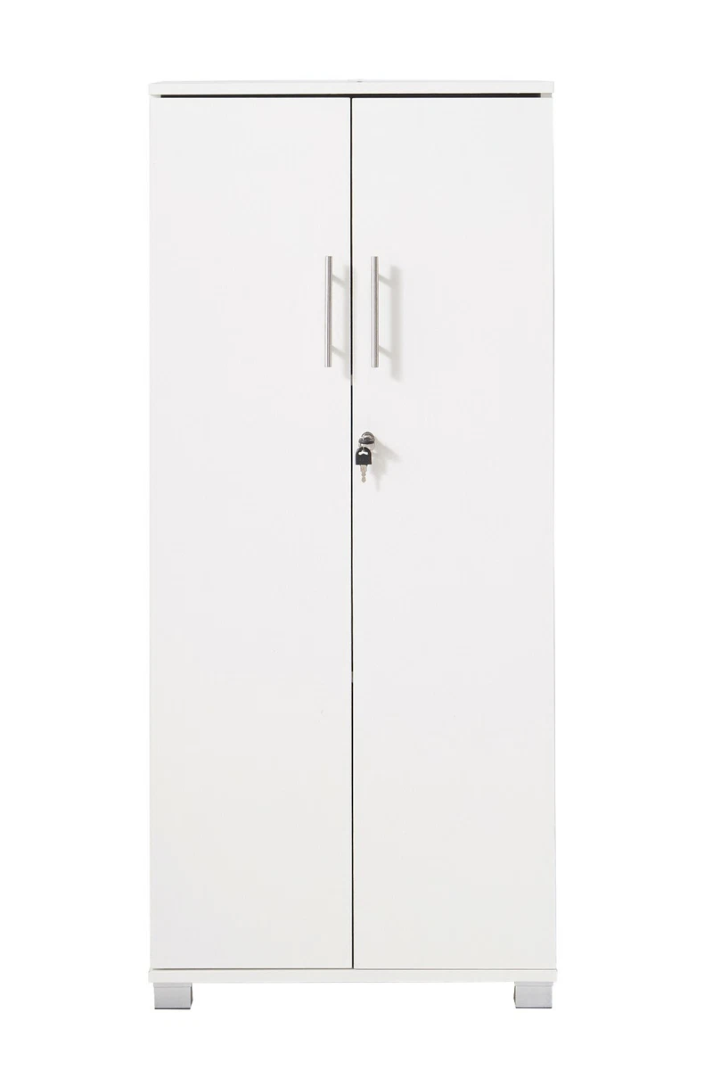 Storage Cabinet 2 Door Locking Office Filing Cabinet 125cm White