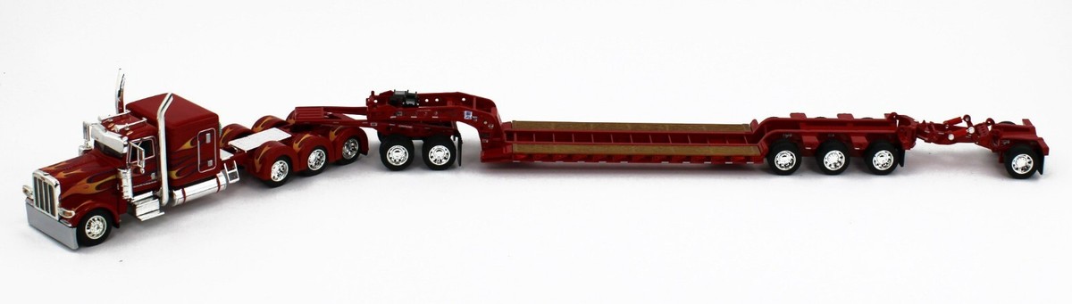 2022 DCP 1:64 *RED w/FLAME* Peterbilt 389 Tri-Axle w/Magnitude