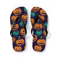 Halloween Jack-O-Lantern Flip Flops Halloween Sandals