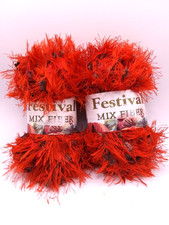 Festival Mix Fiber Eyelash Yarn, w Feathery B...