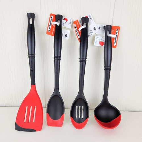 LE CREUSET Revolution Set of 4 Slotted Saute Spoon Spatula Ladle Bi-Material New - Picture 14 of 14