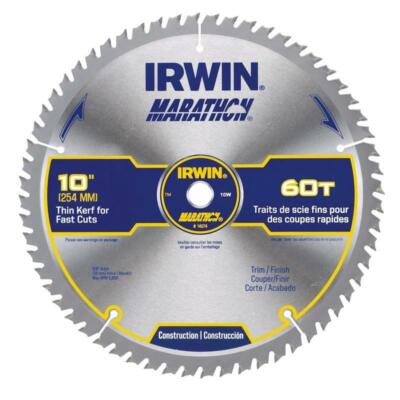 Irwin Marathon 10 in. D X 5/8 in. Carbide Miter and Table Saw Blade 60 teeth