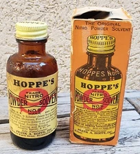 Vintage Hoppe's No. 9 Nitro Powder Solvent 2oz Bottle Gun Bore Cleaner USA