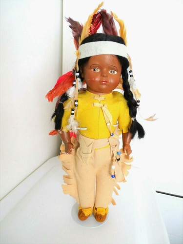 Antique Vintage 1916 Madame Hendren 19" Indian Chief Native American All Orig. - Picture 2 of 5