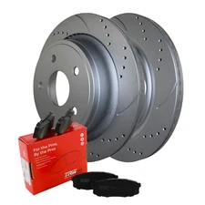 Rear Brake Kit 352mm Drilled Rotors TRW Metallic Pads For Aspen Durango Ram 1500