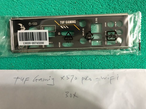 ASUS TUF GAMING X570 PRO ( WIFI ) IO SHIELD BACK PLATE ( METAL) , ORIGINAL - Afbeelding 2 van 2