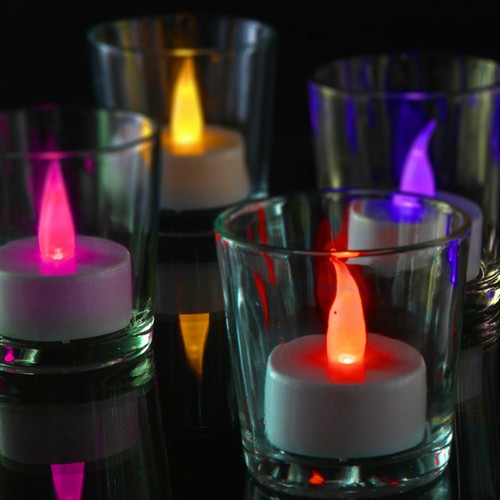 6/10x LED luz de té temporizador cambio de color luz parpadeante vela sin llama batería - Imagen 5 de 13