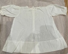 Vintage White Baby Long Dress For Christening Buttoned Laced Embroided