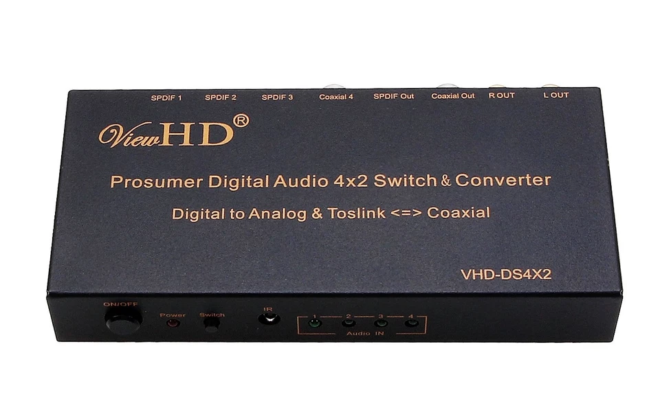 Toslink Optical Coaxial 4x2 Switch Digital to Analog audio Converter VHD-DS4X2 - Image 4 of 4