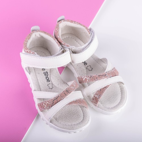 Girls Kids Leather White And Pink Sandals US 13 Size - 第 3/9 張圖片