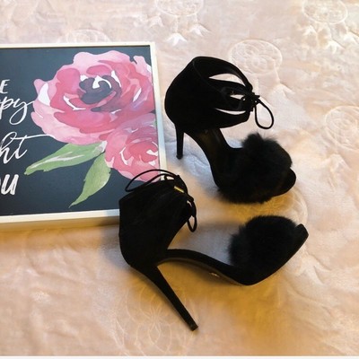 remi fur and suede sandal