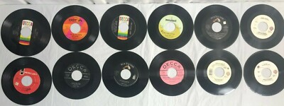 12 JUKEBOX HITS 45's Records Lot ZZ TOP, TRAVIS, HANK, ROY CLARK 45s Lot #73