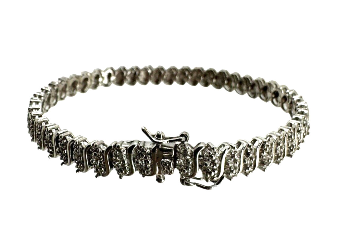 RSE Solid Sterling Silver Diamond Accent Tennis B… - image 3