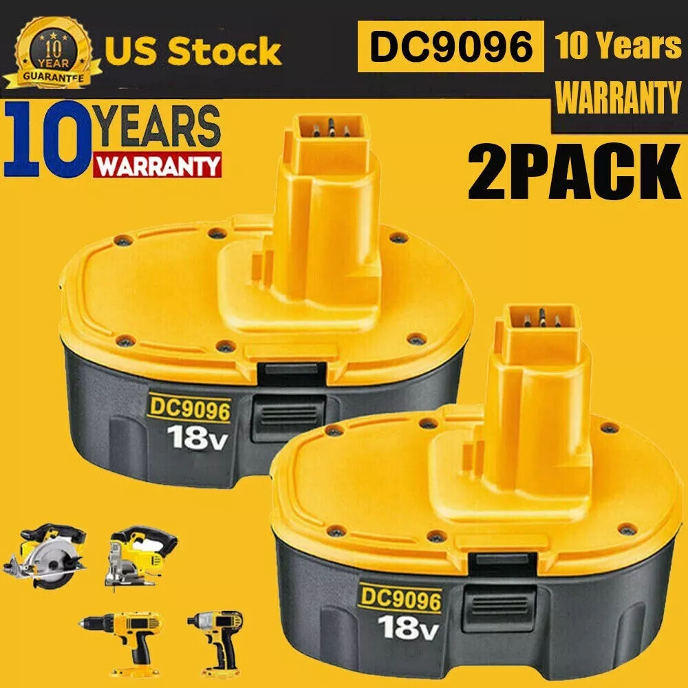 2 PACK 18V Replacement For Dewalt 18 VOLT DC9096 DC9098 Ni MH