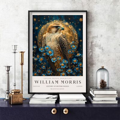 William Morris Print, Morris Exhibition Poster, Blue Collection Eagle (25e)