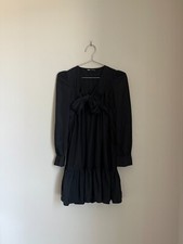 Zara Women's Nylon Big Bow Detail Dress in Black Size XSMALL