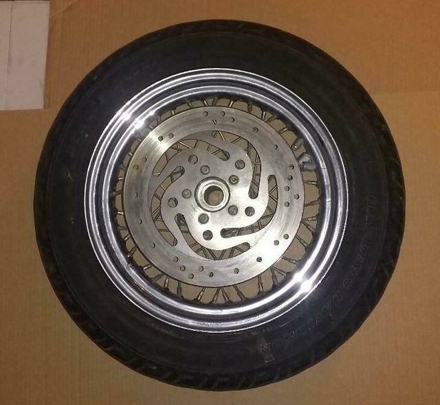 Harley Spoked front wheel with harley tire and rotor 20022013 era late