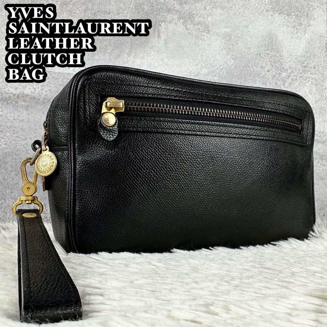Borsa pochette Yves Saint Laurent vintage in pelle nera usata