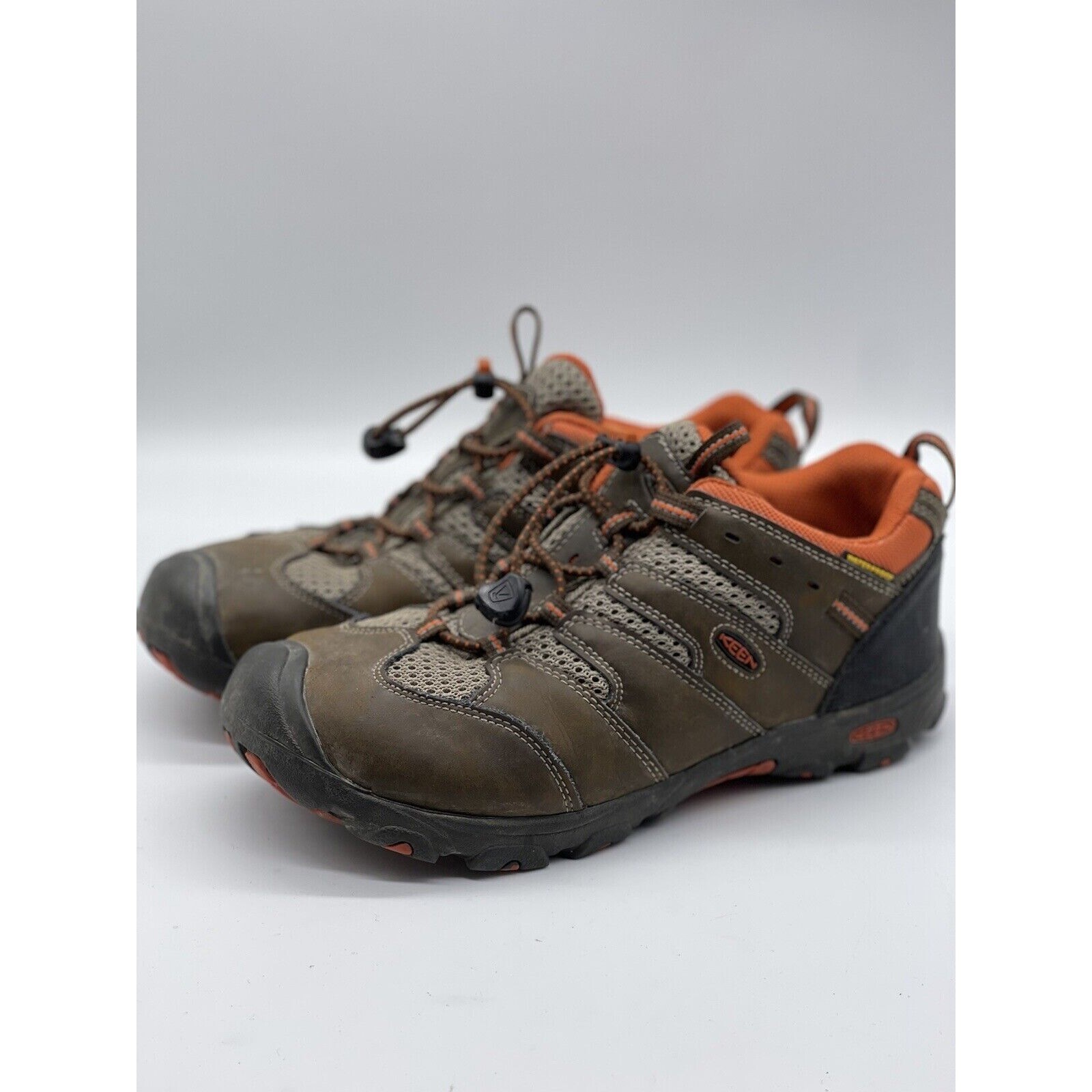 KEEN Scarpe da trekking strette impermeabili marroni e arancioni da donna taglia 5 1013637