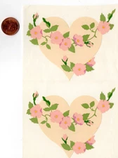 Mrs Grossman Grossman's Stickers ~ Giant Wild Rose Hearts - 1 sheet / 2 mods