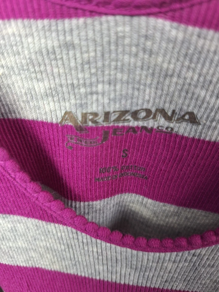 Женская майка Arizona размер S фиолетовая серая в полоску повседневный пуловер без рукавов - Изображение 2 из 4
