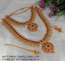 Indian Bridal Fashion Long Necklace Comboo Set 
