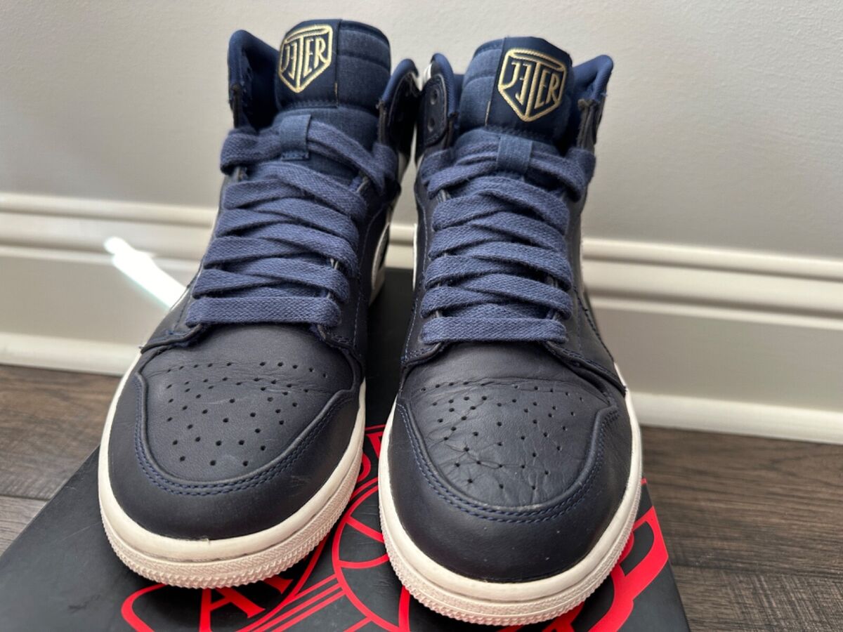 NIKE AIR JORDAN 1 RETRO HIGH JETER RE2PECT Navy Shoes 8.5 NIKE AIR JORDAN 1 RETRO HIGH JETER RE2PECT Navy Shoes 8.5