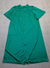 Vtg Peignoir Set Womens Small Nightgown Robe Nylon Nancy King USA Teal Green