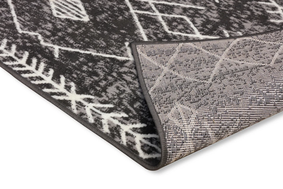 Trellis Bohemian - 2'x4' Light Grey, Moroccan Faded Transitional Area Rug - 511 - Image 4 of 4