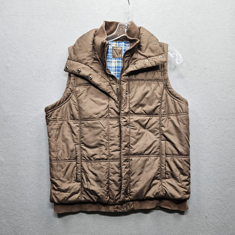 Chaleco chaqueta pesada Finish Line Athletics para mujer grande marrón con cremallera y botones Foto 2 de 4