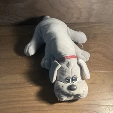 Vintage 1985 Tonka Pound Puppies Gray Puppy Dog 18" Plush Stuffed Animal Toy 