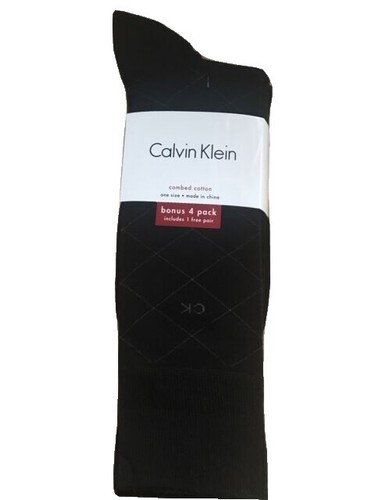 calvin klein flat knit dress socks Men's Flat-Knit Crew | 4 Pairs | Black calvin klein socks black