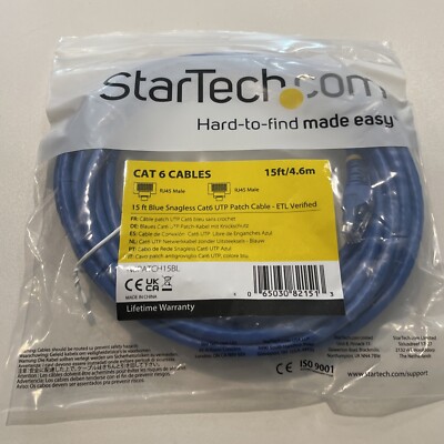 StarTech.com N6PATCH15BL 15 ft. Cat 6 Blue Network Cable