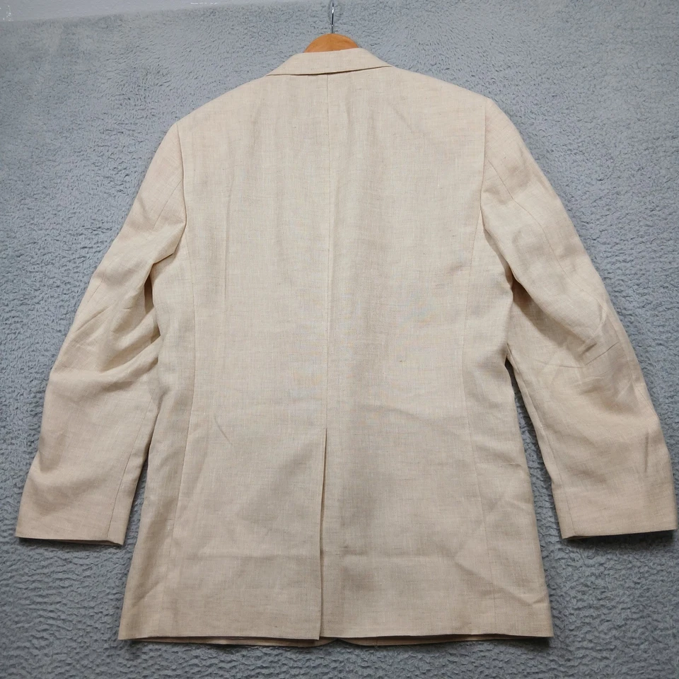 Jos. A. Bank Men's 44L Beige Linen Wool Blend Two Button Sport Coat Blazer - Image 2 of 4