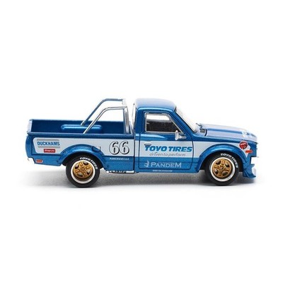 Pop Race 1:64 Pandem Datsun 620 Pickup Truck #66 Blue Metallic
