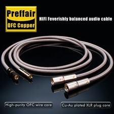 Pair HIFI Preffair 2XLR to 2RCA Cable with Gold Plugs and OFC Core