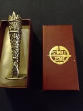 BNIB : PAST TIMES Victorian Ornate Pewter Posy Bud Vase Place Card Holder Boxed