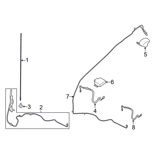 Mástil de antena original Ford MCPZ-18813-A Foto 3 de 4